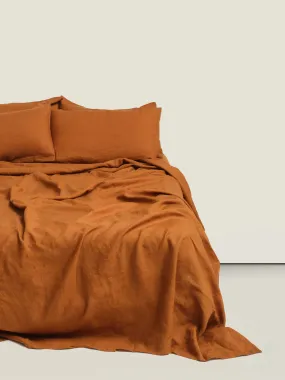 100% Linen Sheet Set in Tobacco