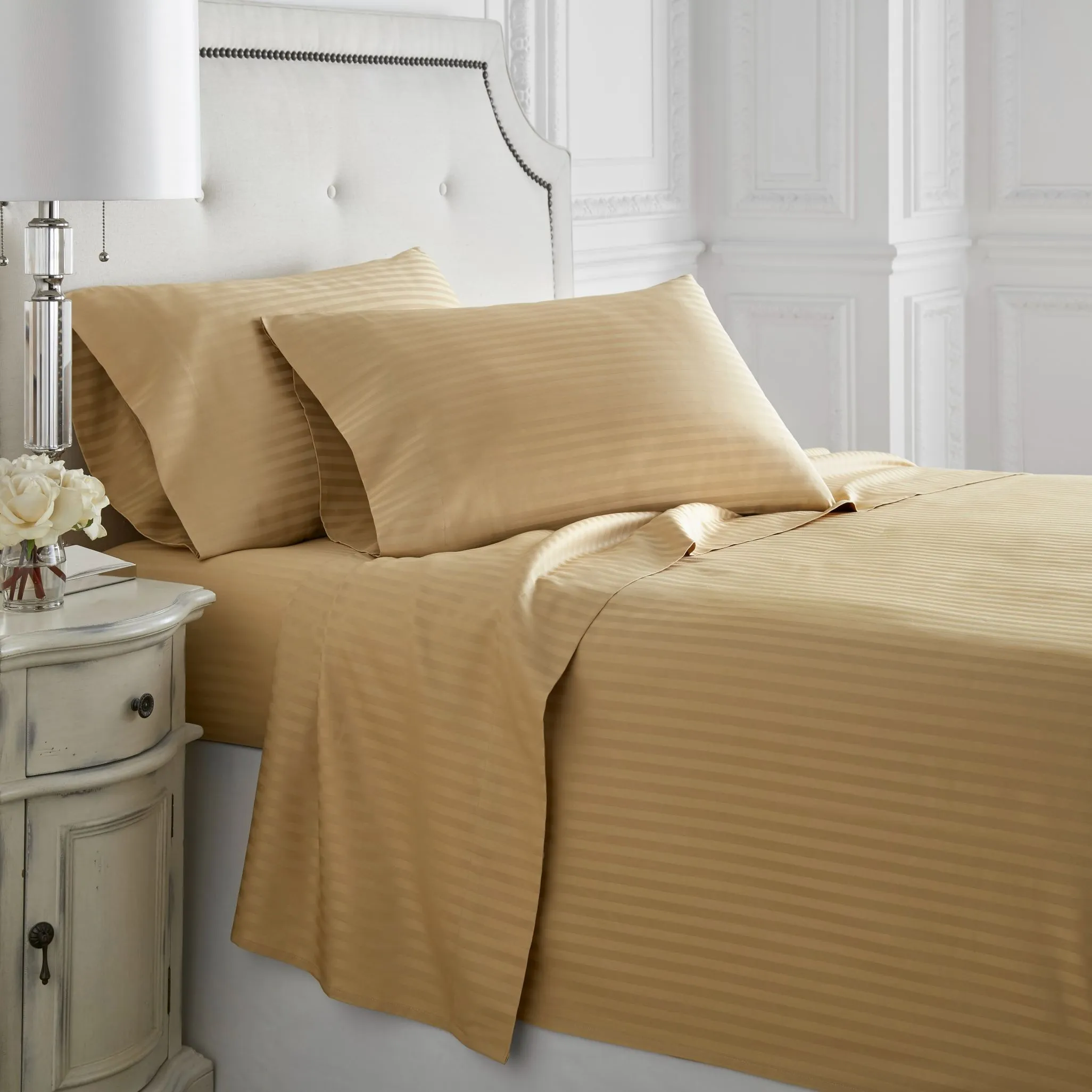 400 Thread Count 100% Egyptian Cotton Sheet Sets - Stripe