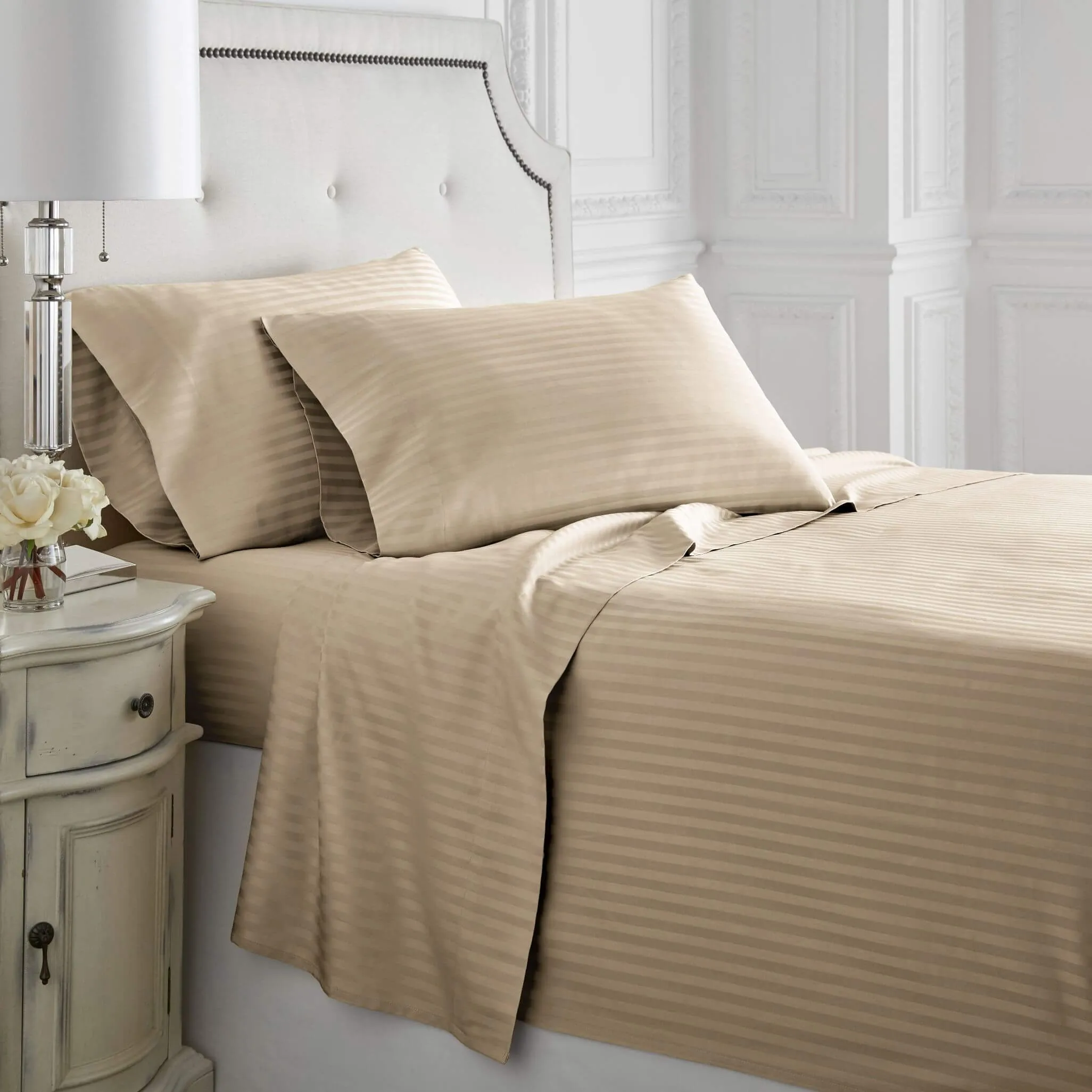 400 Thread Count 100% Egyptian Cotton Sheet Sets - Stripe