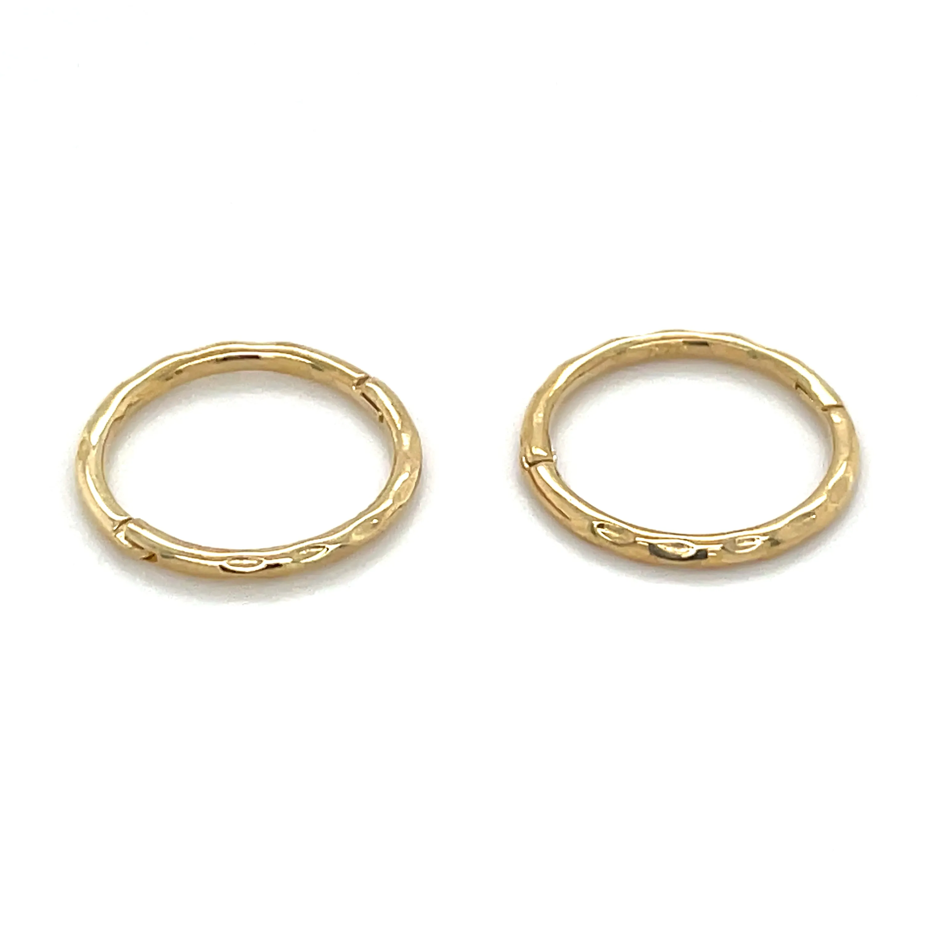 9ct Gold Hammer Effect Sleeper Earrings