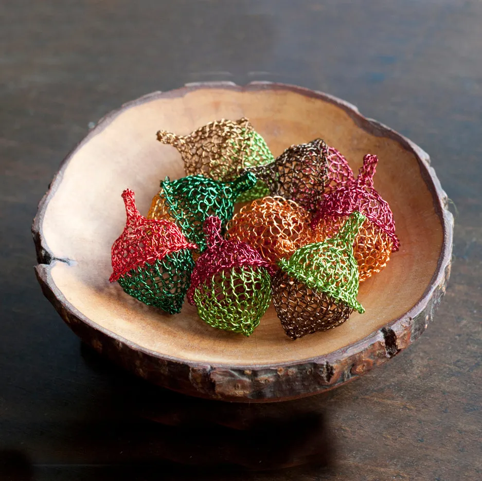 Acorns - Partial wire crochet pattern