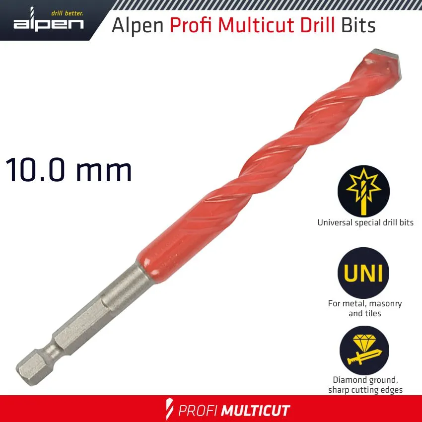 ALPEN PROFI MULTICUT DRILL BIT 10MM HEX SHANK ALP27210