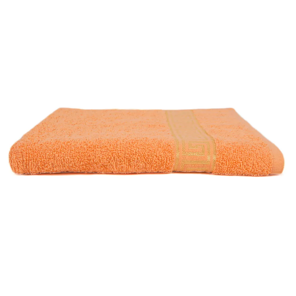 Bath Towel Greek Border - Peach