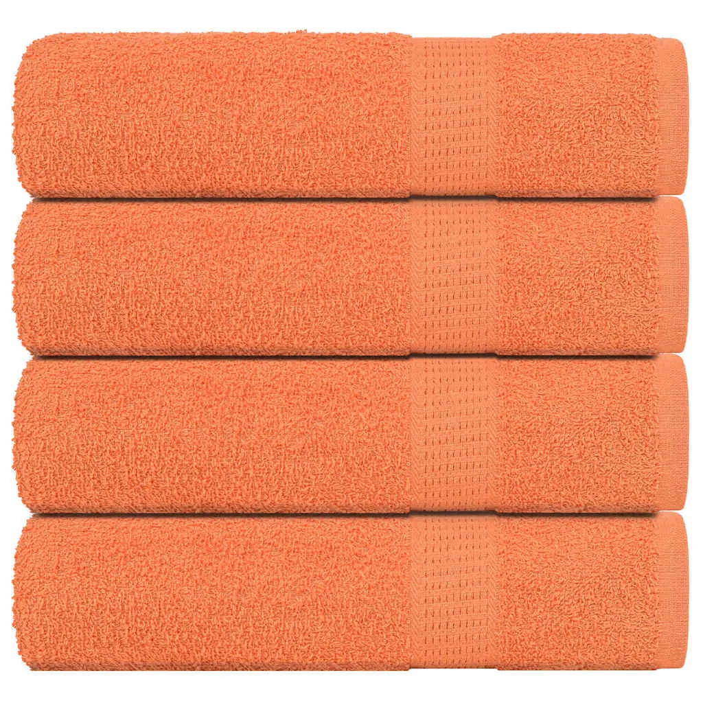 Bath Towels 4 pcs Orange 100x150 cm 360 gsm 100% Cotton