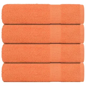 Bath Towels 4 pcs Orange 100x150 cm 360 gsm 100% Cotton