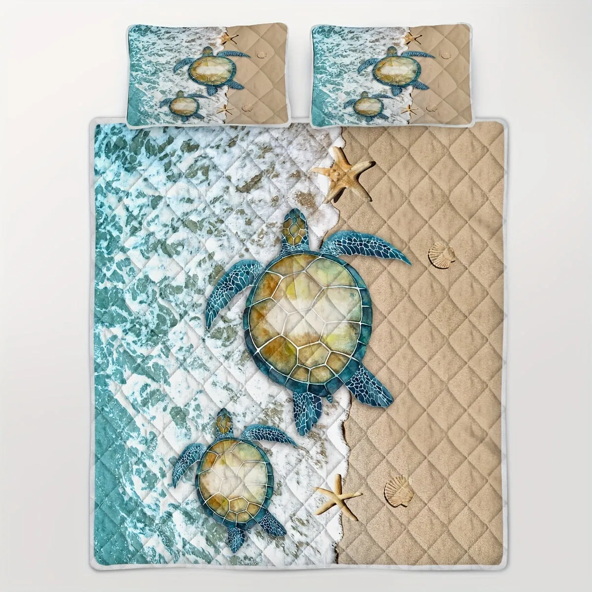 Bedding Sheet: 3pcs Sea Turtle Print