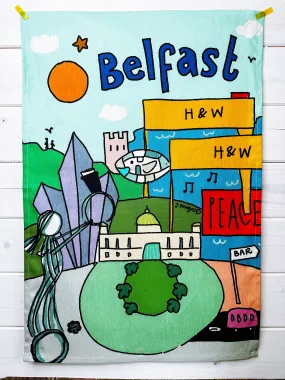 Belfast Bright Landmarks Tea Towel