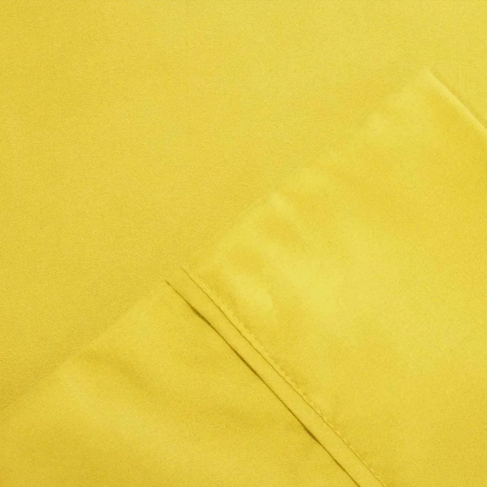 Bezons 4 Piece King Size Microfiber Sheet Set with 1800 Thread Count, Yellow