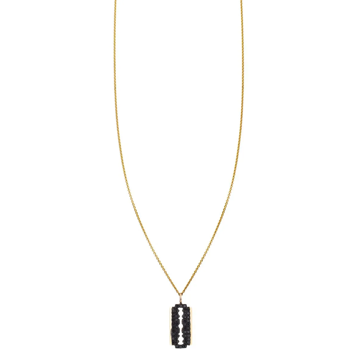 Black Diamond Double Edge Razor Blade Necklace