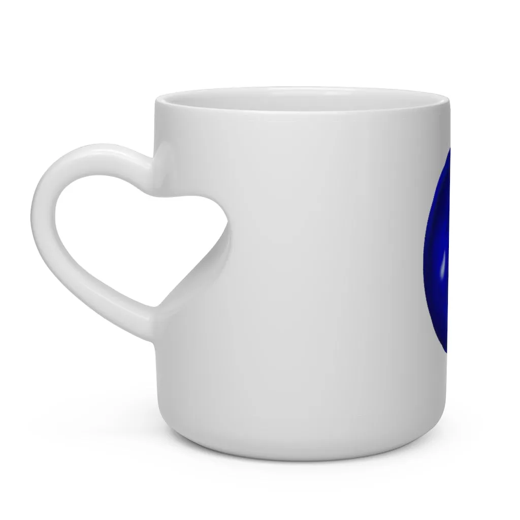 Blue Orb Heart Shape Mug