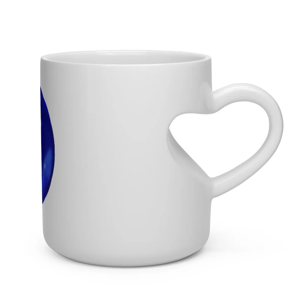 Blue Orb Heart Shape Mug