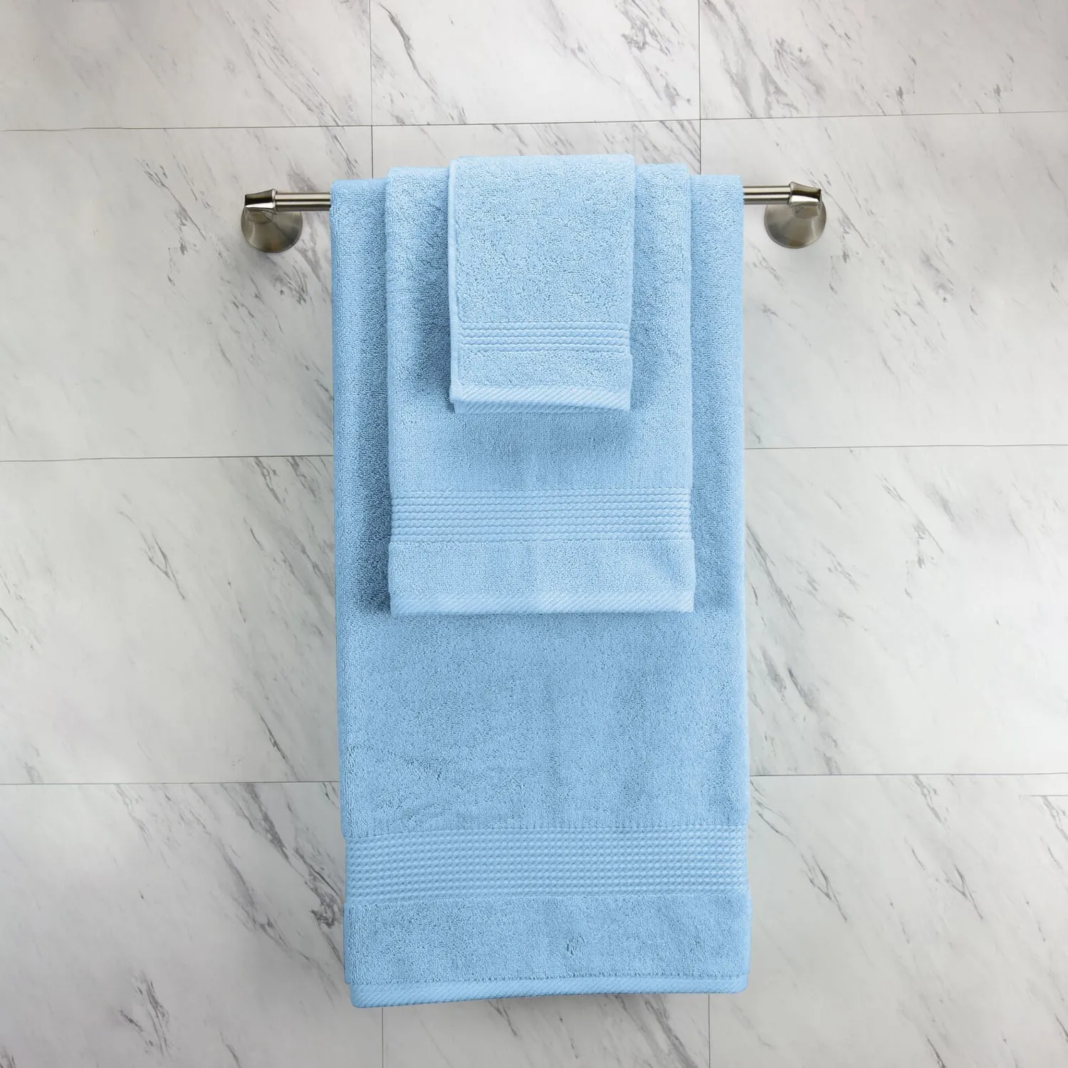 Cotton Home Ultimate Towel Collection - 8 Piece Bundle Sky Blue