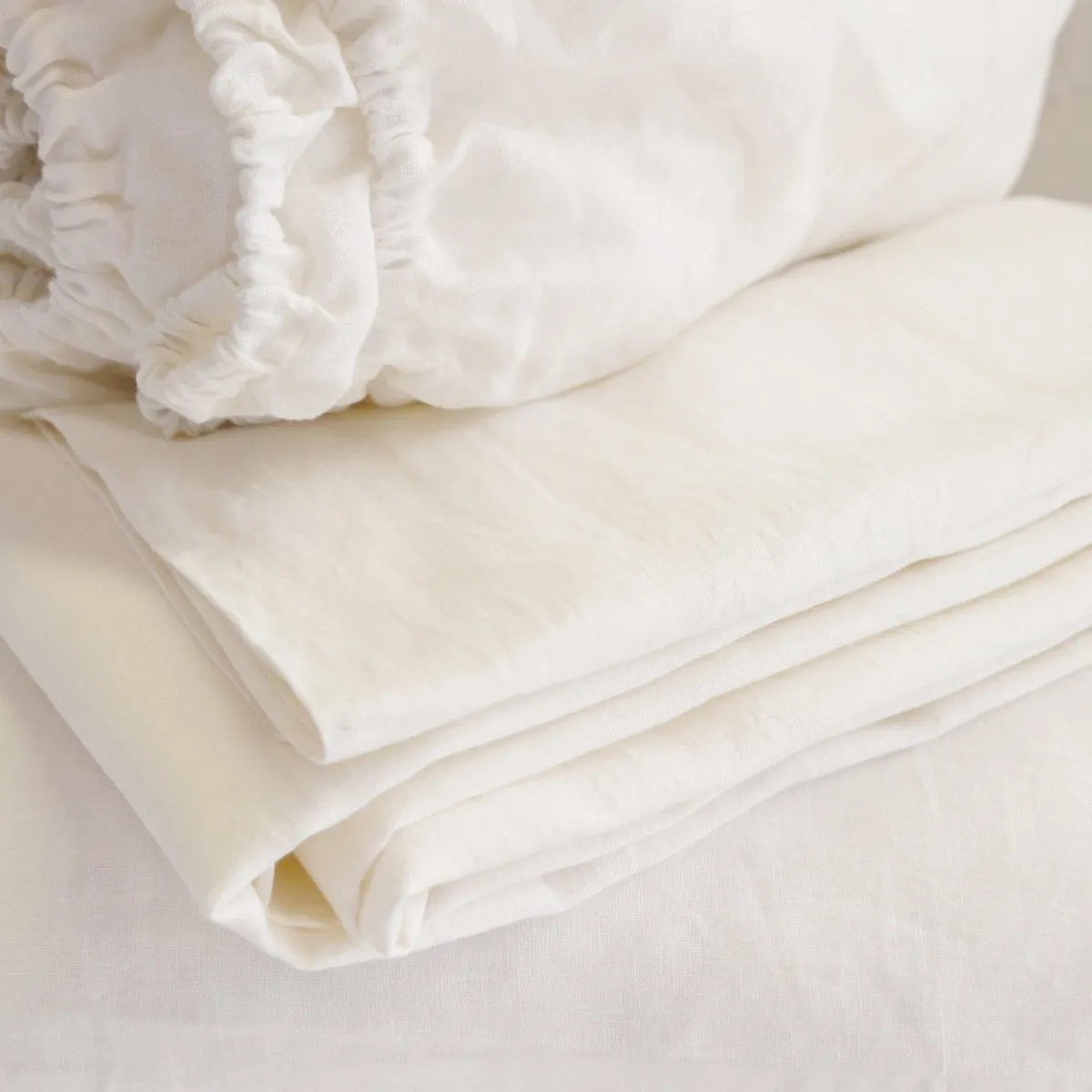 Cream Linen Sheet Sets by Pom Pom at Home