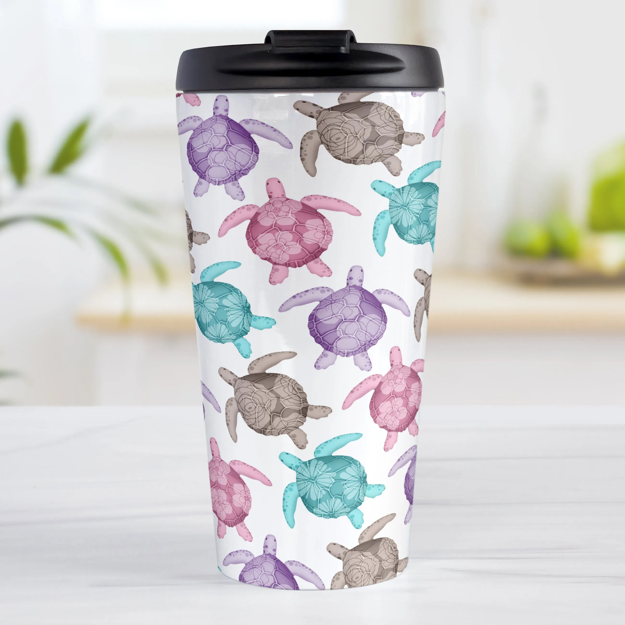 Cute Sea Turtles Pattern Travel Mug