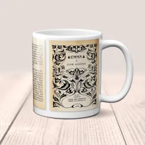 Emma by Jane Austen Mug. Coffee Mug with Emma book Title and Book Pages, Bookish Gift, Literature Mug, Book Lover Mug.