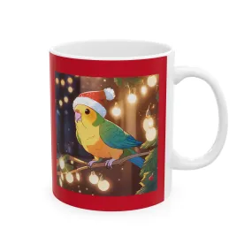 Festive Parrot Ceramic Christmas Mug - Perfect Holiday Gift