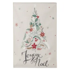 French 100% Cotton Joyeux Noel Tea Towel by Coucke