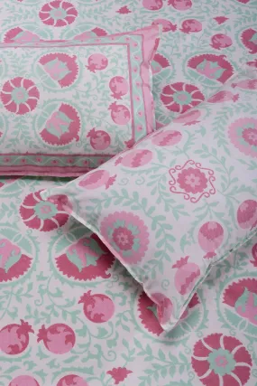 Gayatri Pomegranate Vine Pink Cotton Bedsheet