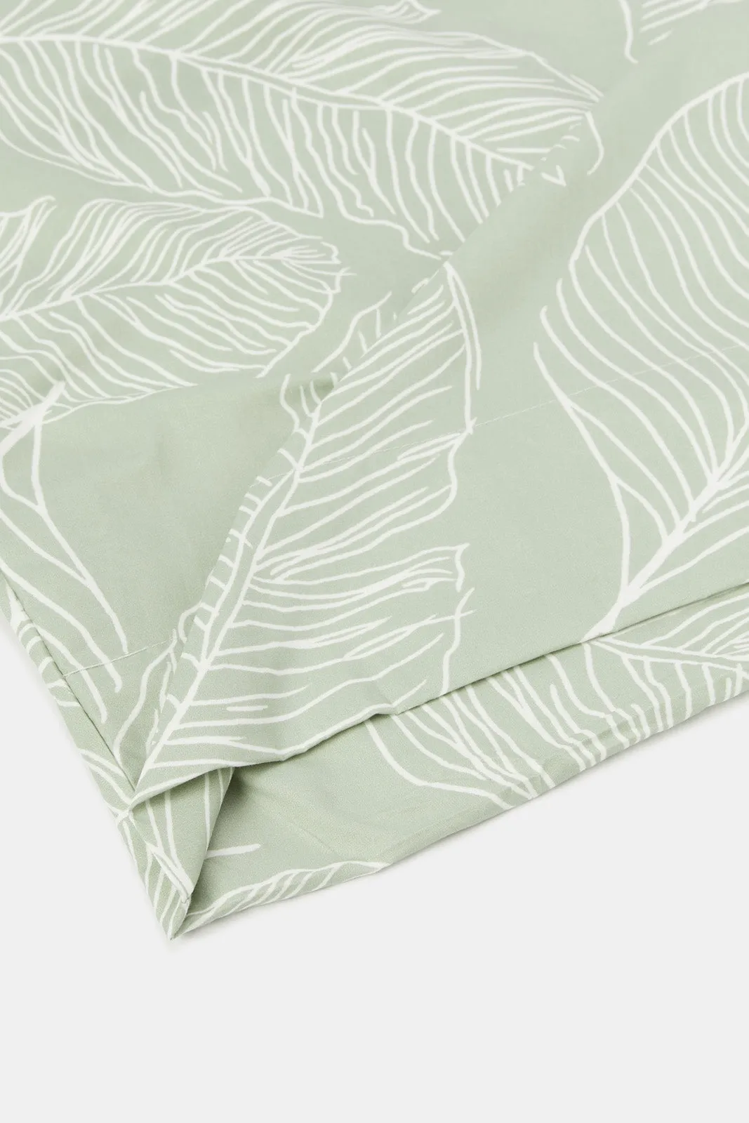 Green Leaves Print Flat Sheet (Single Size)