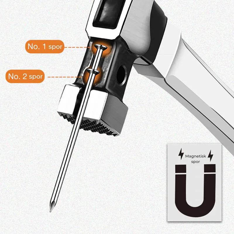 Hammer with magnetic nail extraction for woodworking