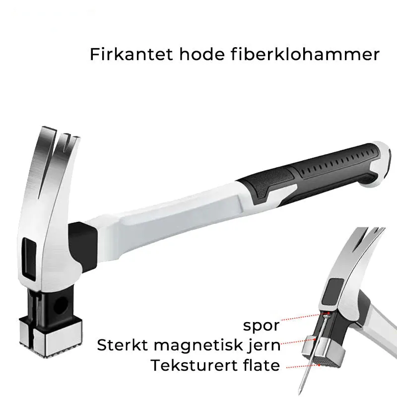 Hammer with magnetic nail extraction for woodworking