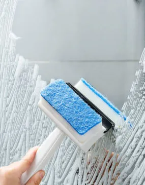 Hot Sale: SparkleSwift Double-Sided Glass Scraper - Effortless Bathroom Cleaning for Mirrors, Tiles, Windows