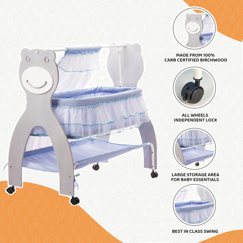 Kiddery Baloo | Wooden Cradle | Grey