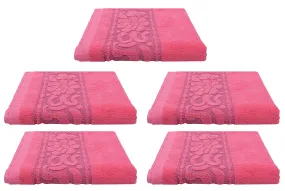 Kuber Industries 100% Cotton 5 Pieces Full Size Bath Towel 30"x60" (Pink)-CTKTC29905