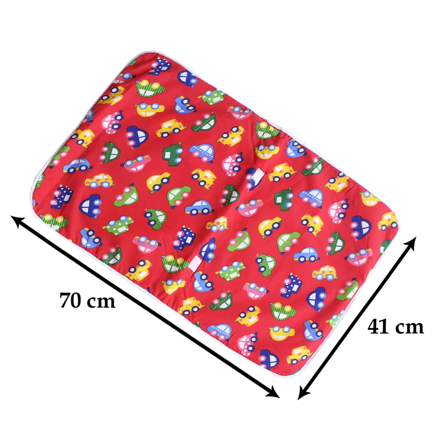 Kuber Industries Soft Cotton Car Print Mattress Crib Sheet/Baby Sleeping Sheet/Bed with 3 Petch for Baby 24"x36" (Red)