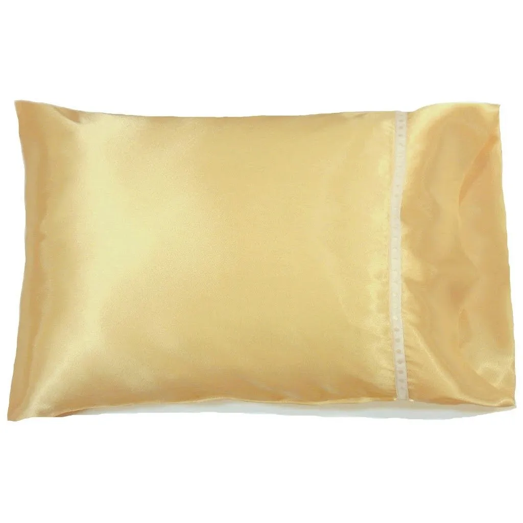 Luxurious Yellow Accent Pillow. Washable Pillow and Satin Pillowcase.