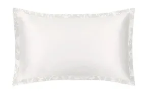 Mayfairsilk Ivory and Damask Oxford Pure Silk Pillowcase