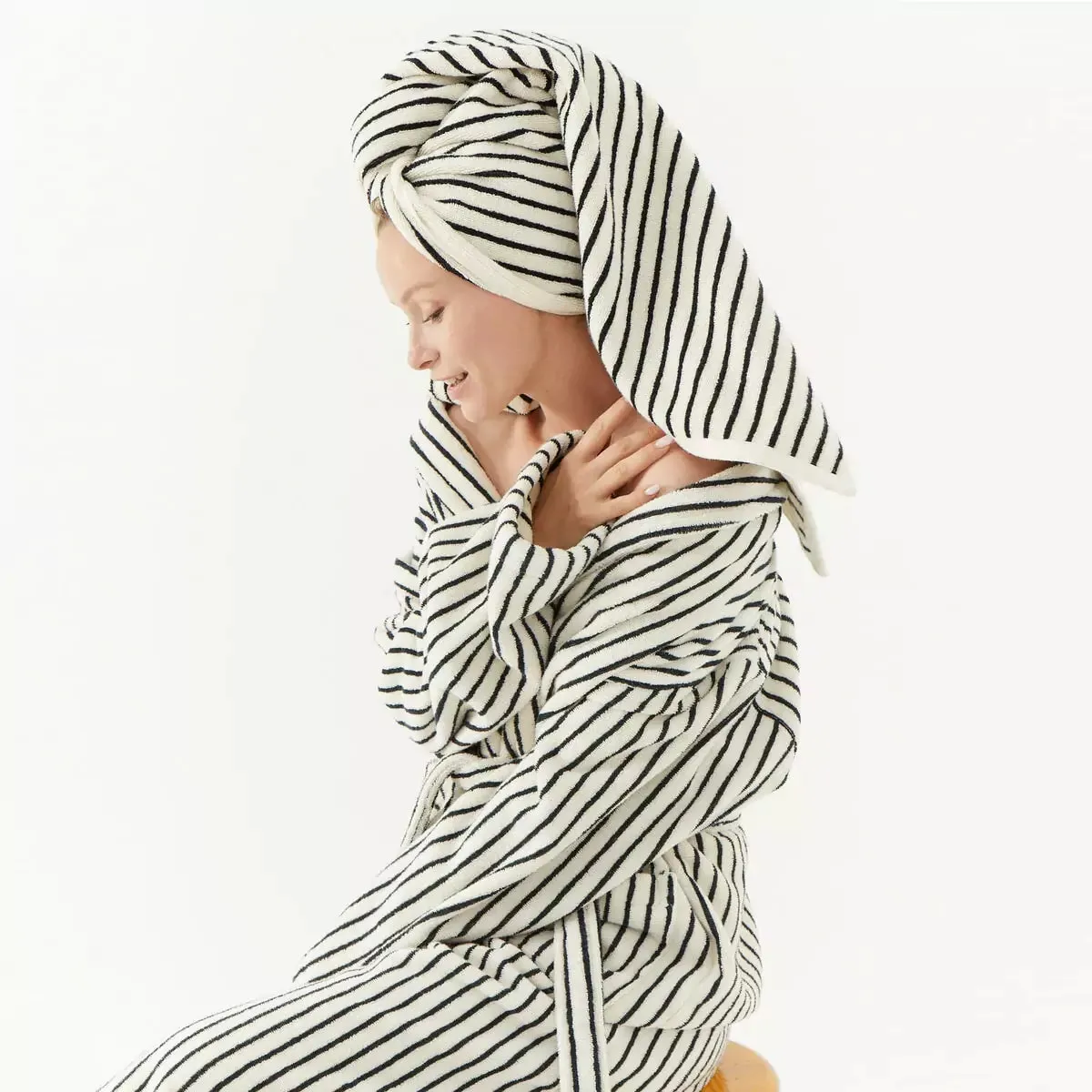 Melika Turkish Cotton Striped Terry Towel