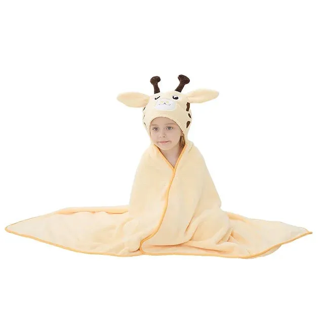 MICHLEY Cute Hooded Bath Baby Towel Hood Newborn White Bathrobe Shower For Kids Boy Girls Unisex Infant Animal Face Blanket 0-9T