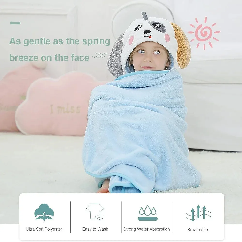 MICHLEY Cute Hooded Bath Baby Towel Hood Newborn White Bathrobe Shower For Kids Boy Girls Unisex Infant Animal Face Blanket 0-9T