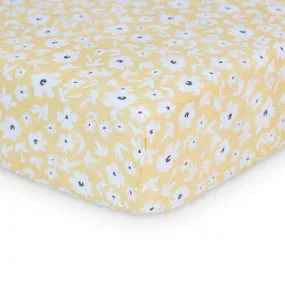 Muslin Crib Sheet - Yellow Wildflowers