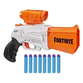 Nerf Fortnite Sr Blaster 4 Dart Hammer Action Removable Scope 8 Elite Darts