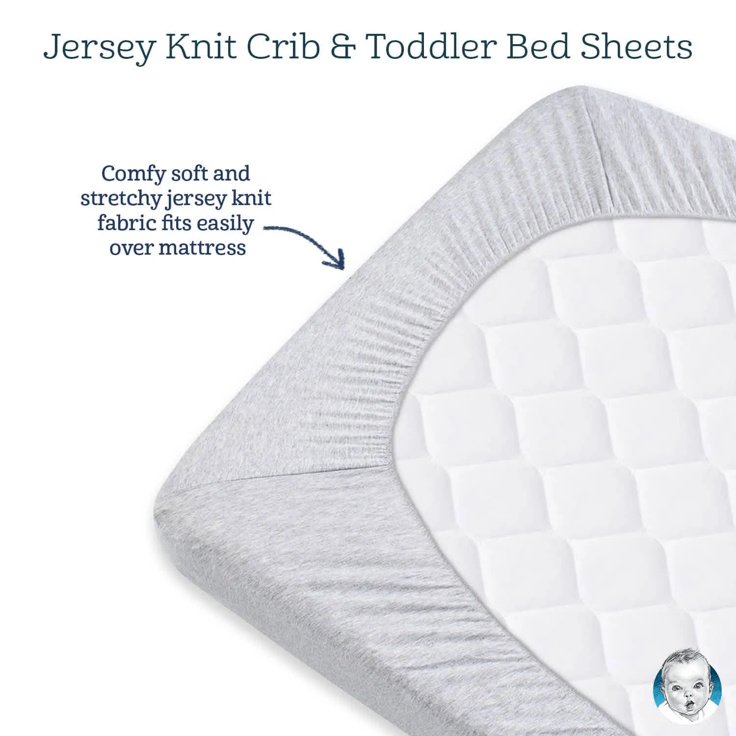 Neutral Gray Fitted Crib Sheet