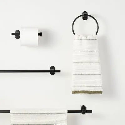 New - 24" Classic Metal Towel Bar Black Finish - Hearth & Hand with Magnolia