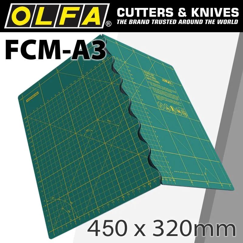 OLFA FOLDING MAT FOR ROTARY CUTTERS 450X320X2.0MM MAT FCM-A3