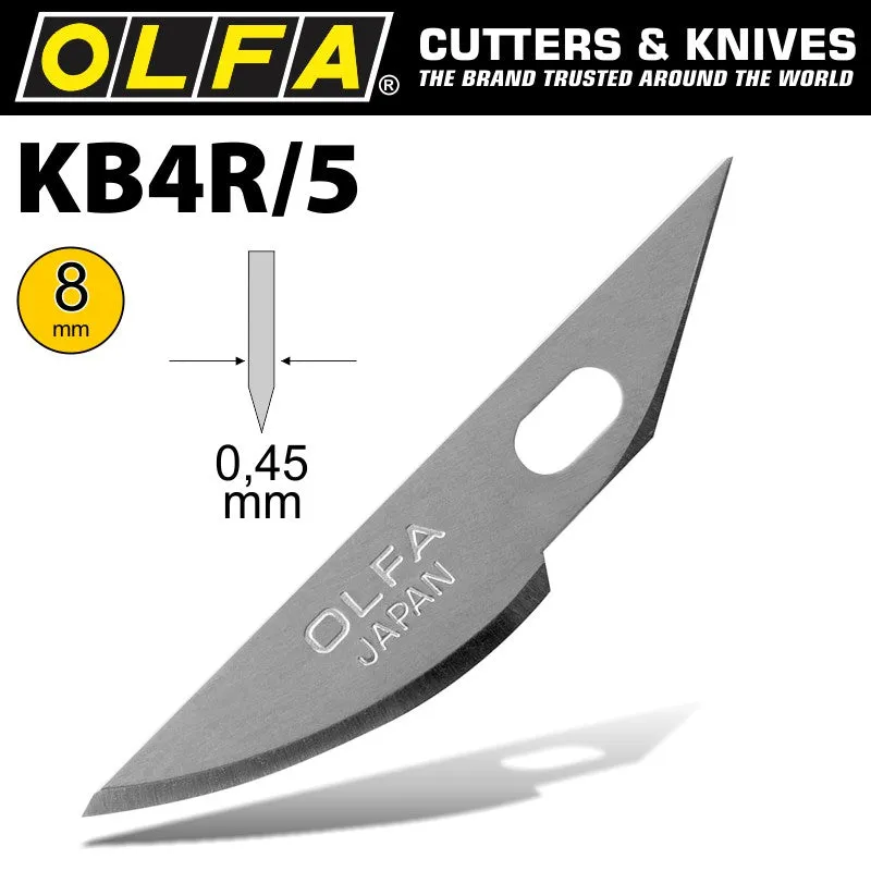 OLFA OLFA ART CURVED CARVING BLADE 5/PACK 8MM BLA KB4R5