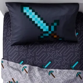 Open Box - Minecraft 4pc Full Sheet Set Gray