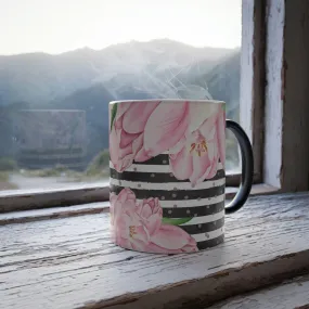 Pink flowers 11oz Color Morphing Mug