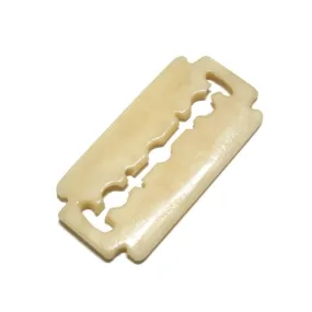 "A Non-Hazardous" Safety Razor Blade Hand Carved Cow Bone Bead Pendant