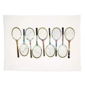 Racquet Line Up Linen Tea Towel