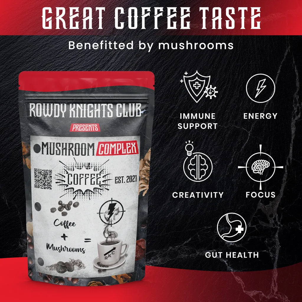 Rowdy Mushroom Coffee - Organic Coffee   6 Mushroom Blend