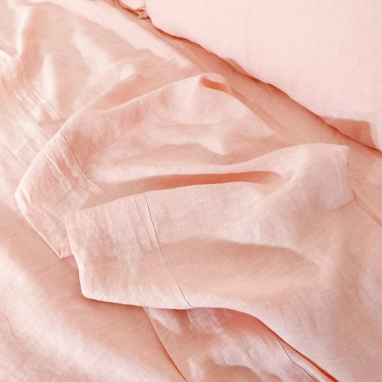 Salmon Linen Flat Sheet