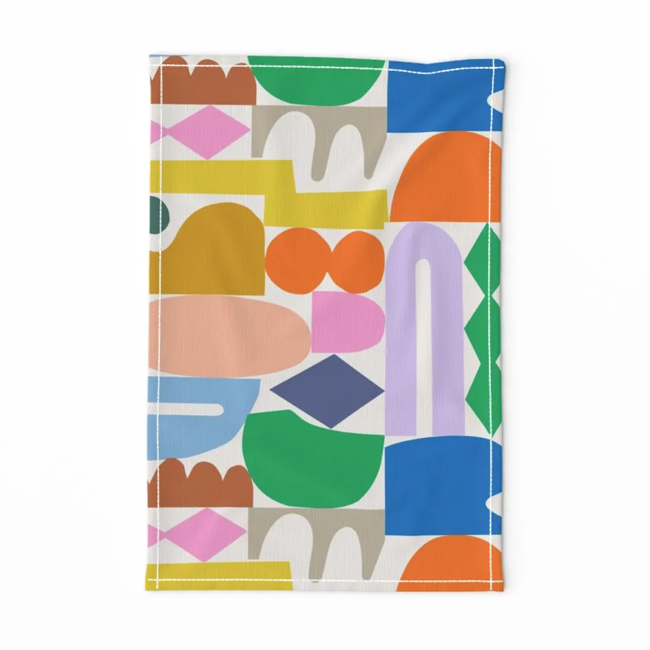 Shape Stack Tea Towel - Multi