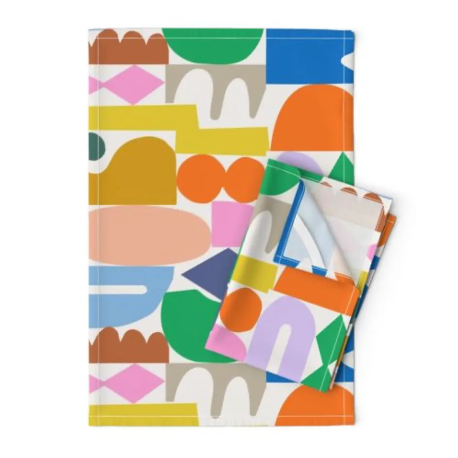 Shape Stack Tea Towel - Multi