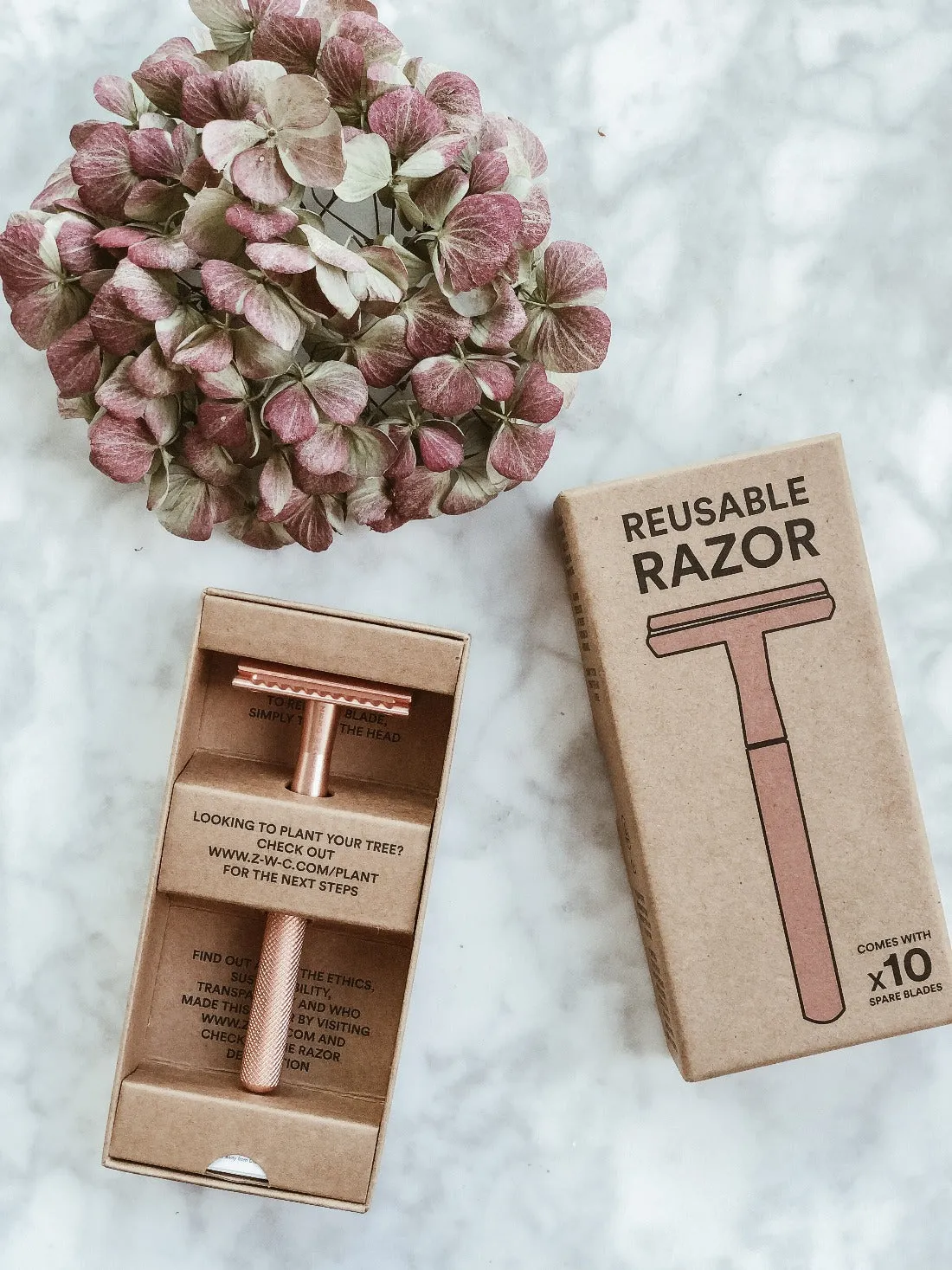 Stainless Steel Reusable Razor - Rose Gold