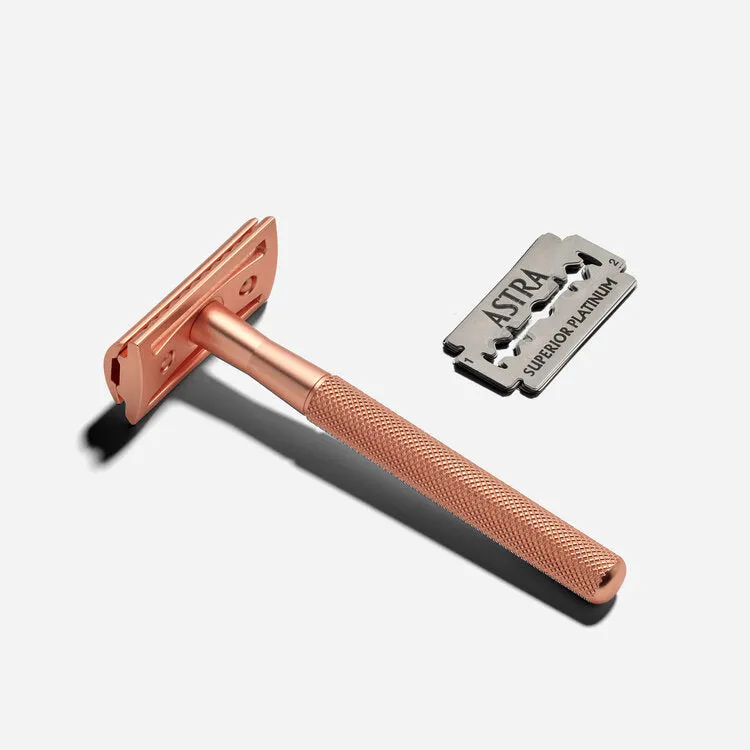 Stainless Steel Reusable Razor - Rose Gold